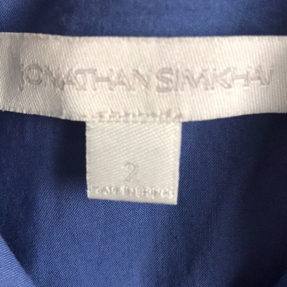 Jonathan Simkhai | Ava Floral Wrap Linen Blend Gown in Pacific Print Size 2 - Picture 7 of 12